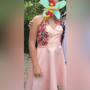 May Queen Pink Couture Midi Dress
